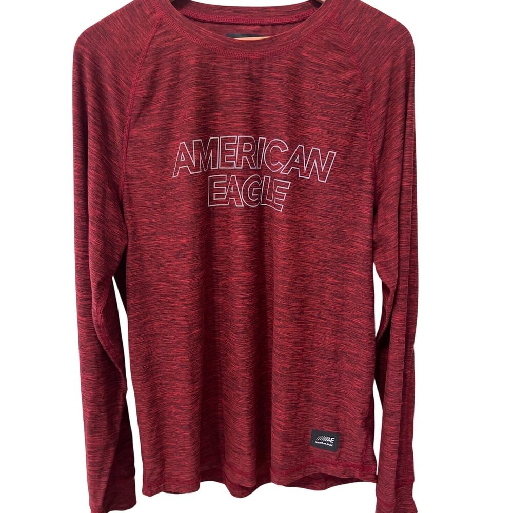American Eagle Flex Long Sleeve T-Shirt Lightweight Red Size Medium Casual Soft